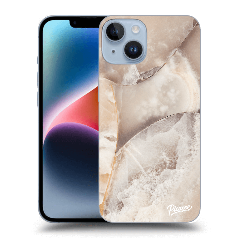 Picasee Apple iPhone 14 Hülle - Transparentes Silikon - Cream marble