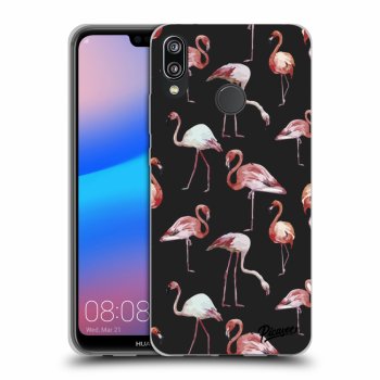 Picasee Huawei P20 Lite Hülle - Schwarzes Silikon - Flamingos
