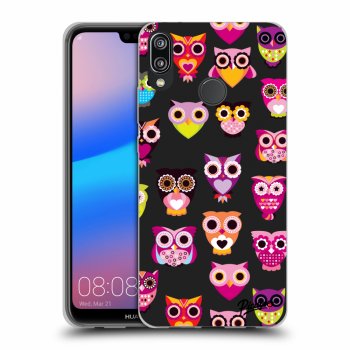 Picasee Huawei P20 Lite Hülle - Schwarzes Silikon - Owls