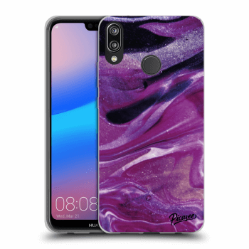 Picasee Huawei P20 Lite Hülle - Transparentes Silikon - Purple glitter
