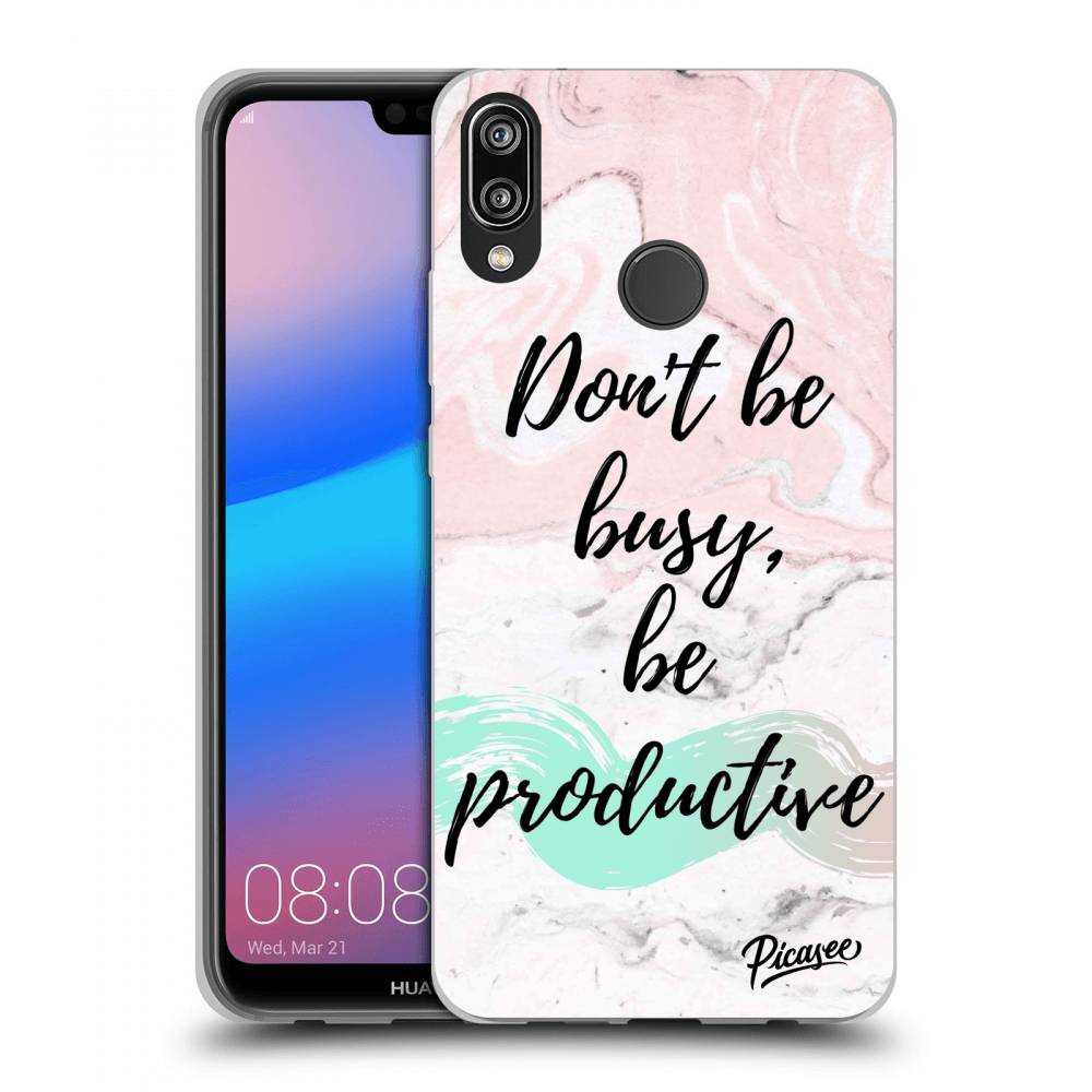 Picasee Huawei P20 Lite Hülle - Schwarzes Silikon - Don't be busy, be productive