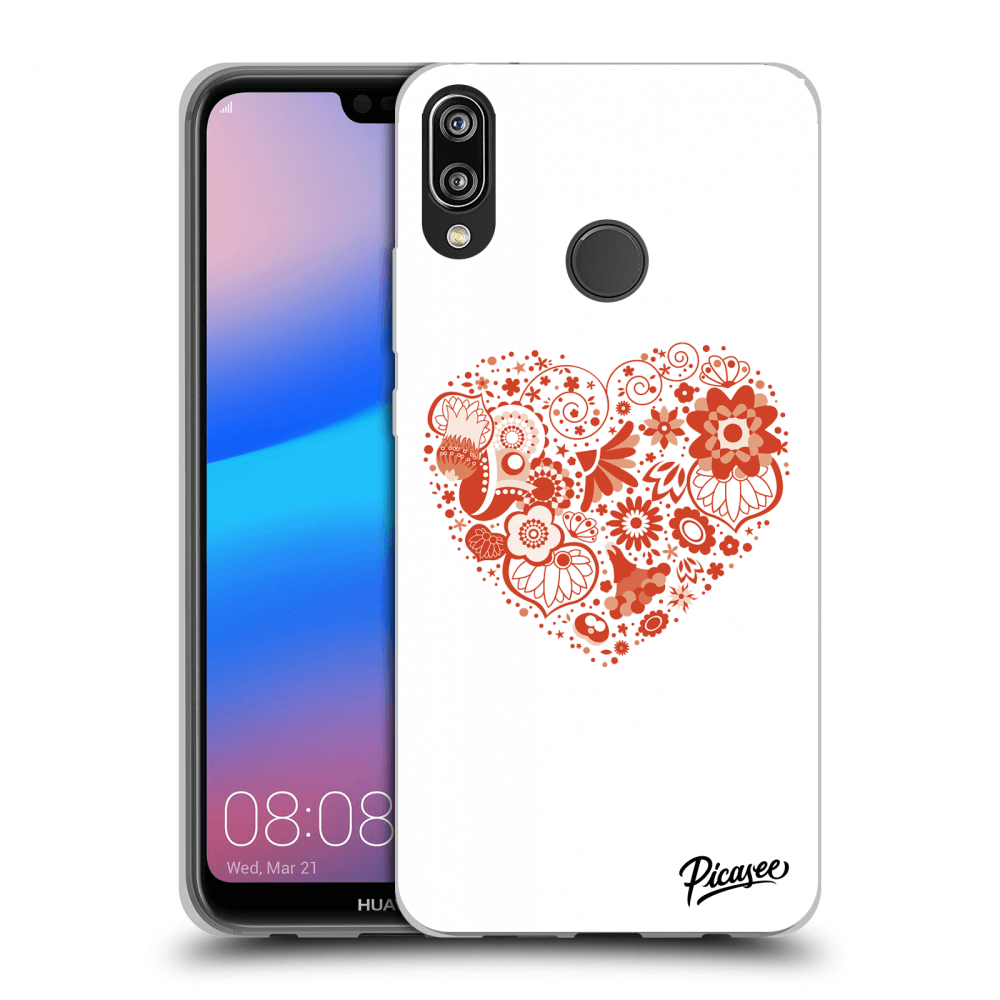 Huawei P20 Lite Hülle - Schwarzes Silikon - Big Heart