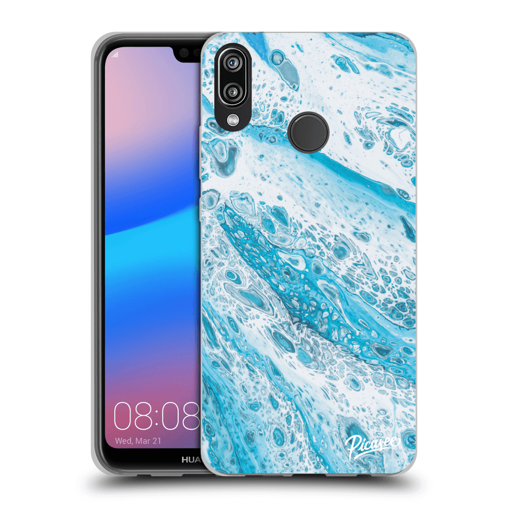 Picasee Huawei P20 Lite Hülle - Transparentes Silikon - Blue liquid