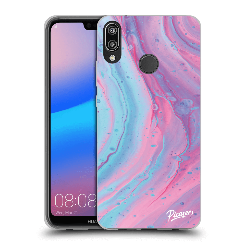 Picasee Huawei P20 Lite Hülle - Transparentes Silikon - Pink liquid