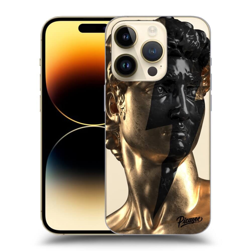 Picasee Apple iPhone 14 Pro Hülle - Transparentes Silikon - Wildfire - Gold