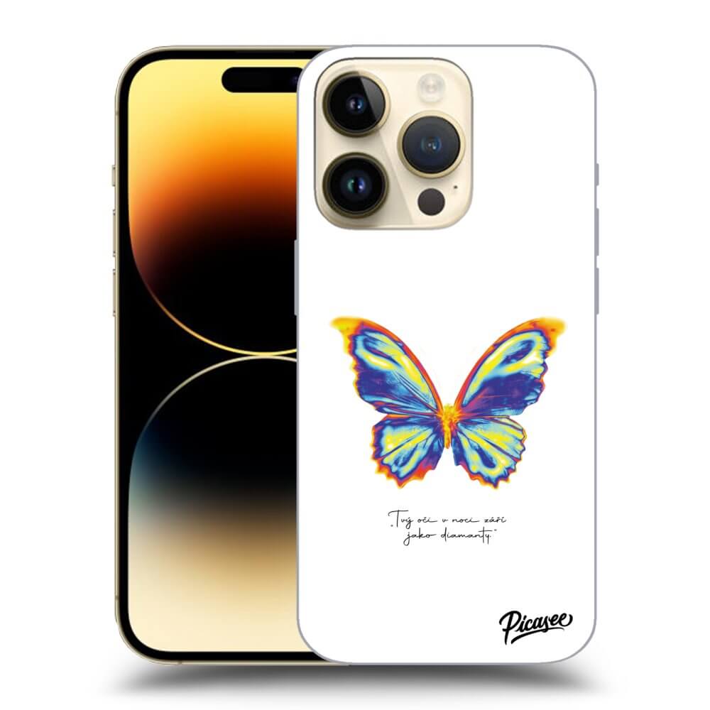 Picasee Apple iPhone 14 Pro Hülle - Transparentes Silikon - Diamanty White