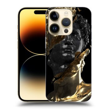 Picasee Apple iPhone 14 Pro Hülle - Schwarzes Silikon - Gold - Black