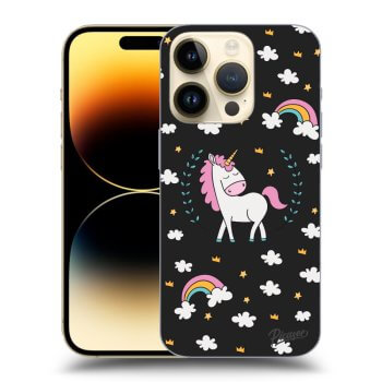 Picasee Apple iPhone 14 Pro Hülle - Schwarzes Silikon - Unicorn star heaven