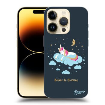 Picasee Apple iPhone 14 Pro Hülle - Schwarzes Silikon - Believe In Unicorns
