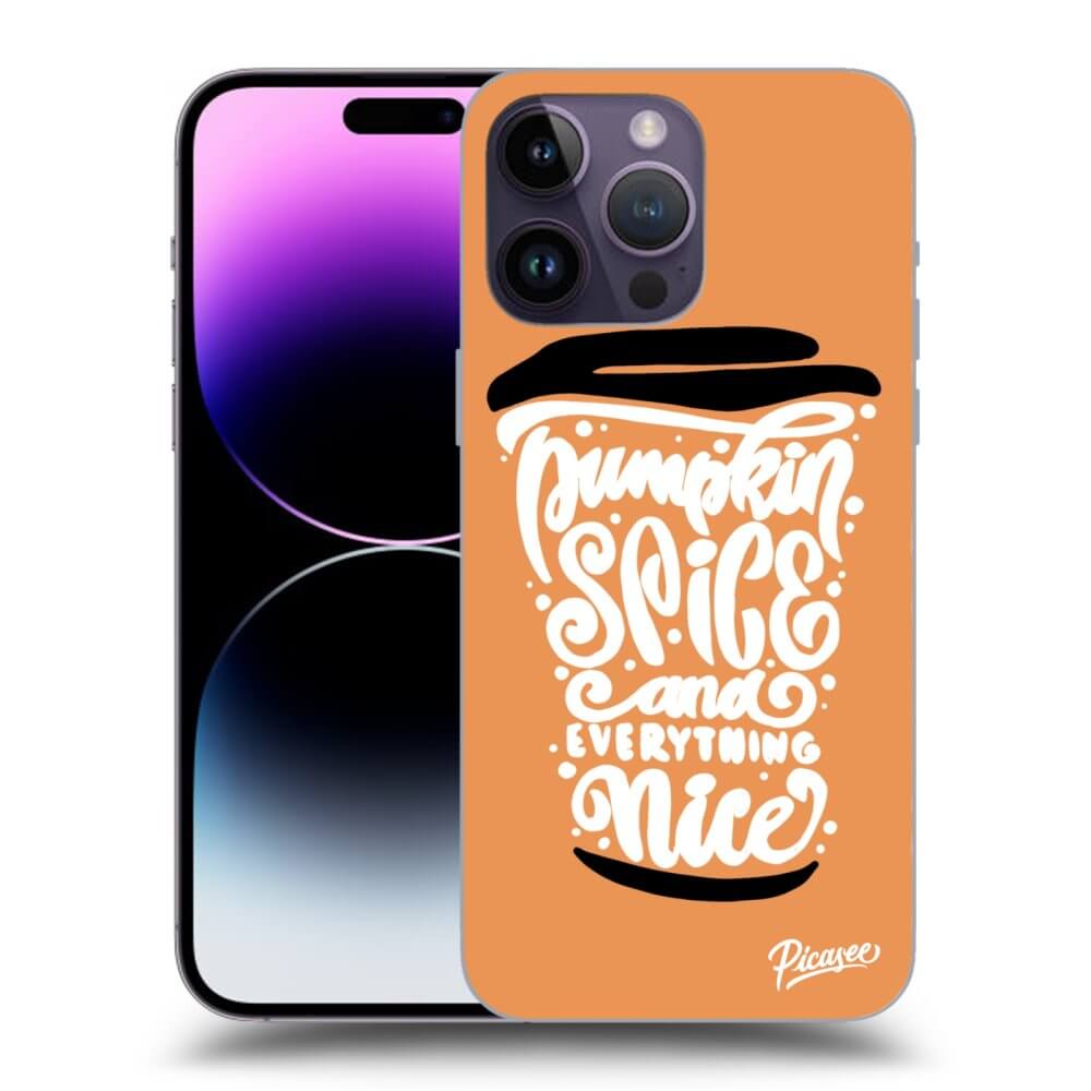 Picasee Apple iPhone 14 Pro Max Hülle - Transparentes Silikon - Pumpkin coffee