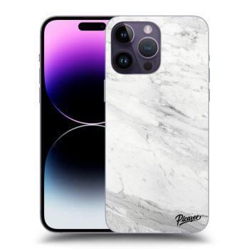 Picasee Apple iPhone 14 Pro Max Hülle - Transparentes Silikon - White marble