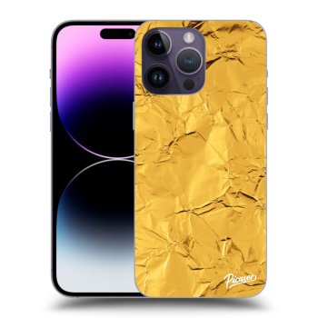 Picasee Apple iPhone 14 Pro Max Hülle - Transparentes Silikon - Gold