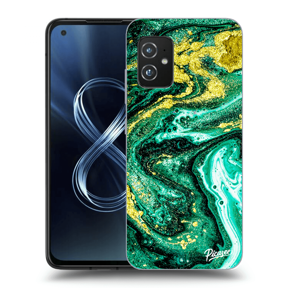 Picasee Asus Zenfone 8 ZS590KS Hülle - Transparentes Silikon - Green Gold