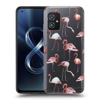 Picasee Asus Zenfone 8 ZS590KS Hülle - Transparentes Silikon - Flamingos