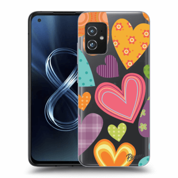 Picasee Asus Zenfone 8 ZS590KS Hülle - Transparentes Silikon - Colored heart