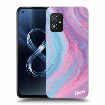 Picasee Asus Zenfone 8 ZS590KS Hülle - Transparentes Silikon - Pink liquid