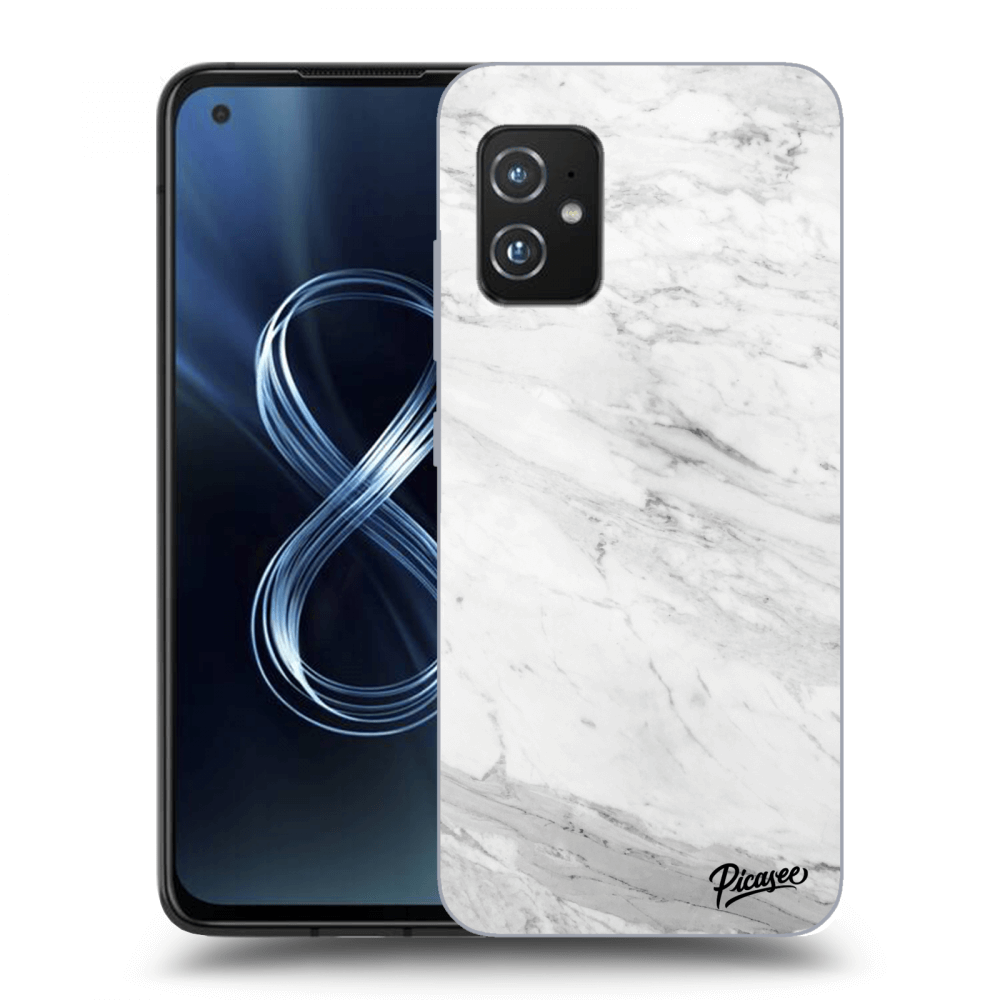 Picasee Asus Zenfone 8 ZS590KS Hülle - Transparentes Silikon - White marble