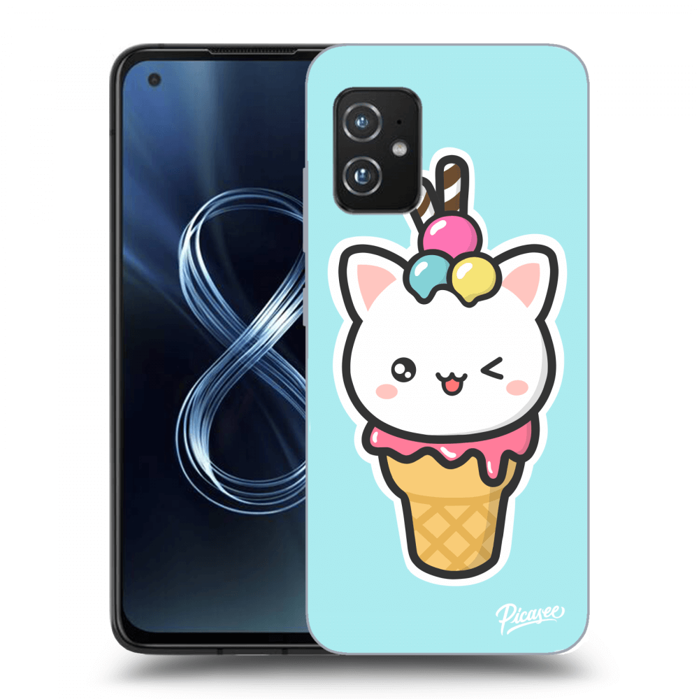 Picasee Asus Zenfone 8 ZS590KS Hülle - Transparentes Silikon - Ice Cream Cat