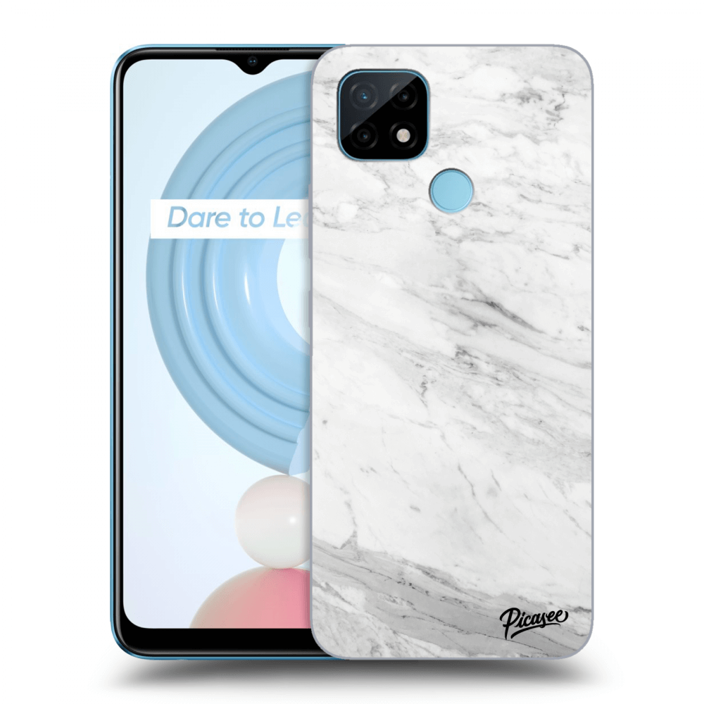 Picasee Realme C21Y Hülle - Transparentes Silikon - White marble