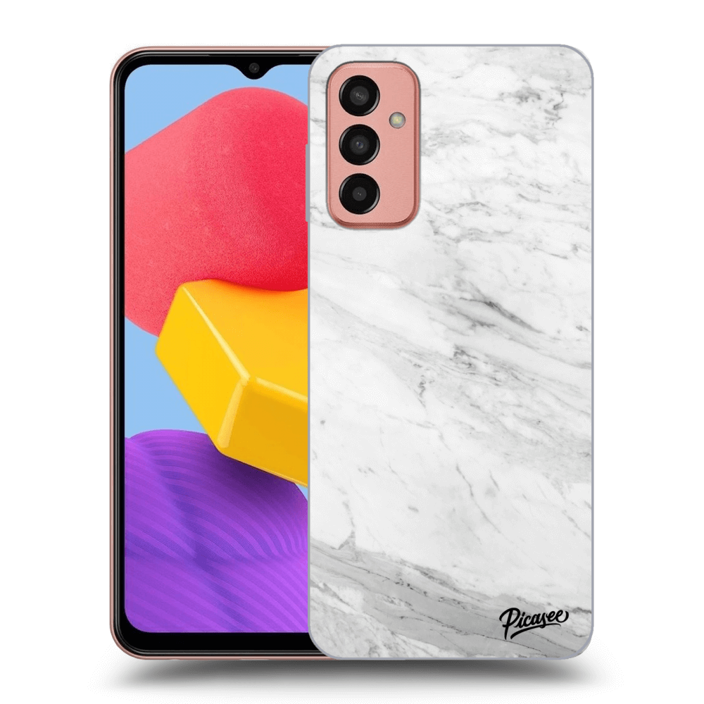 Picasee Samsung Galaxy M13 M135F Hülle - Transparentes Silikon - White marble