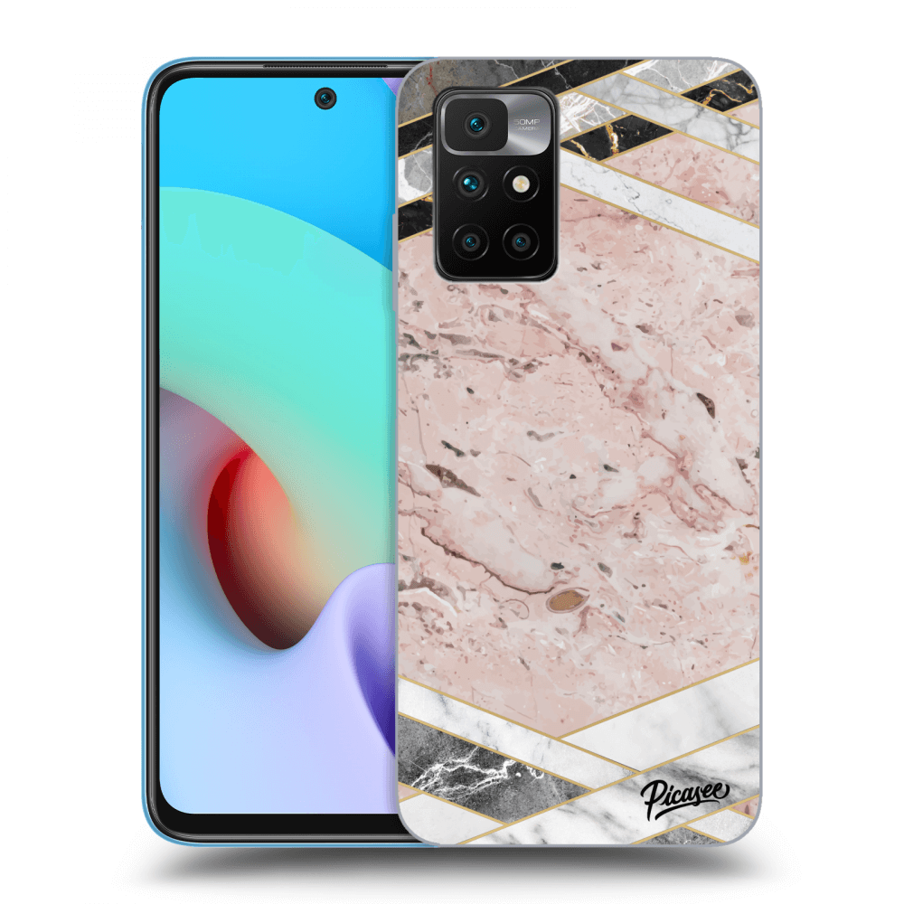 Picasee Xiaomi Redmi 10 (2022) Hülle - Transparentes Silikon - Pink geometry