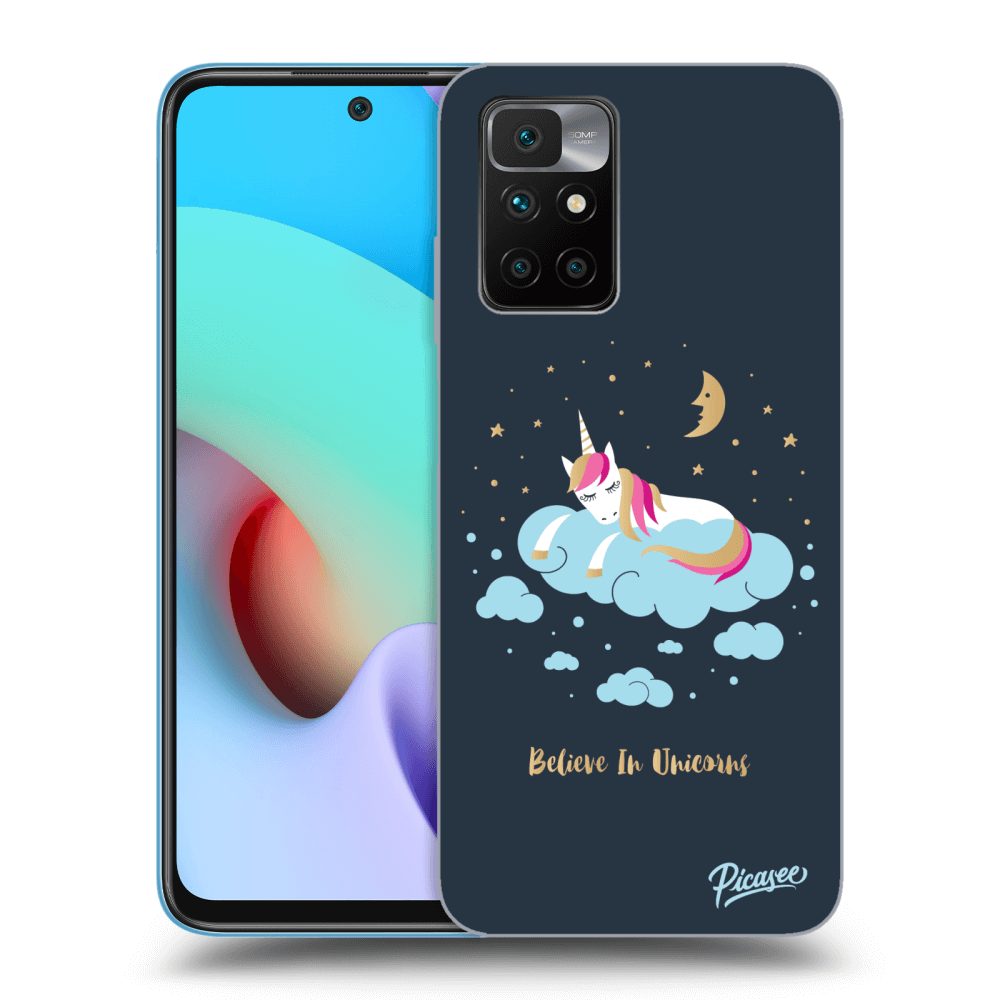Picasee Xiaomi Redmi 10 (2022) Hülle - Schwarzes Silikon - Believe In Unicorns