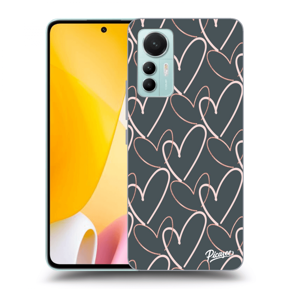 Picasee Xiaomi 12 Lite Hülle - Schwarzes Silikon - Lots of love