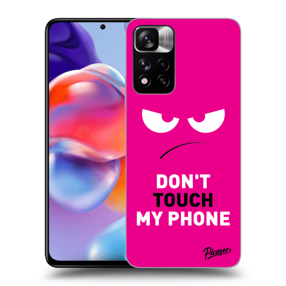 Picasee Xiaomi Redmi Note 11 Pro+ 5G Hülle - Schwarzes Silikon - Angry Eyes - Pink