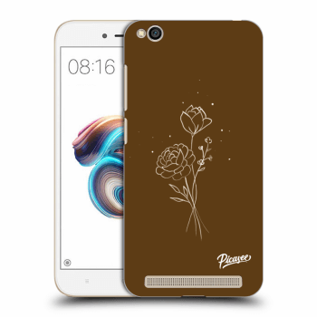 Picasee Xiaomi Redmi 5A Hülle - Schwarzes Silikon - Brown flowers
