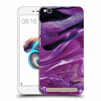 Picasee Xiaomi Redmi 5A Hülle - Schwarzes Silikon - Purple glitter