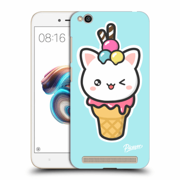 Picasee Xiaomi Redmi 5A Hülle - Schwarzes Silikon - Ice Cream Cat