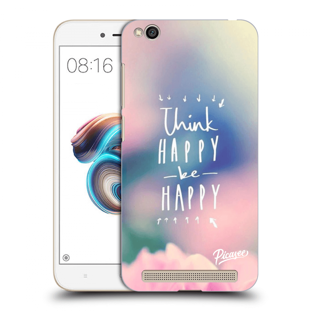 Picasee Xiaomi Redmi 5A Hülle - Schwarzes Silikon - Think happy be happy
