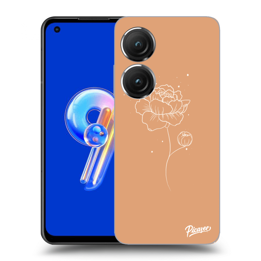 Picasee Asus Zenfone 9 Hülle - Transparentes Silikon - Peonies
