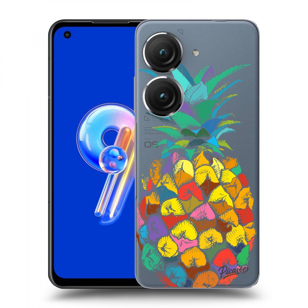 Picasee Asus Zenfone 9 Hülle - Transparentes Silikon - Pineapple