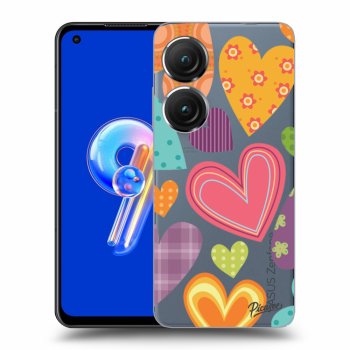 Picasee Asus Zenfone 9 Hülle - Transparentes Silikon - Colored heart
