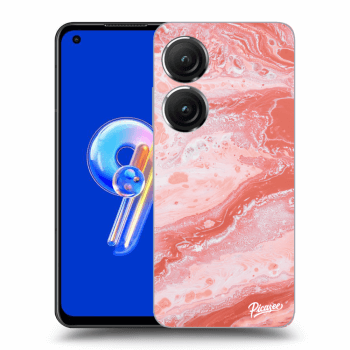 Picasee Asus Zenfone 9 Hülle - Transparentes Silikon - Red liquid