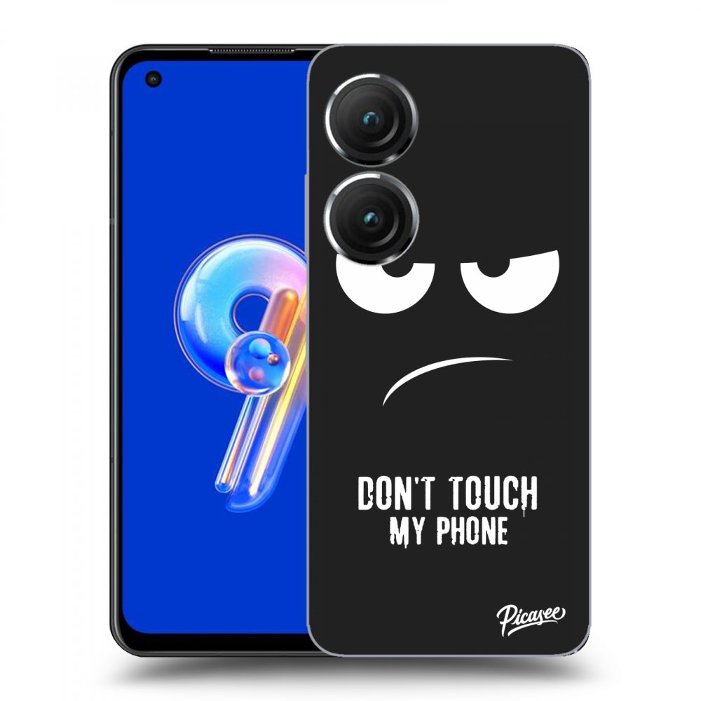Picasee Asus Zenfone 9 Hülle - Schwarzes Silikon - Don't Touch My Phone