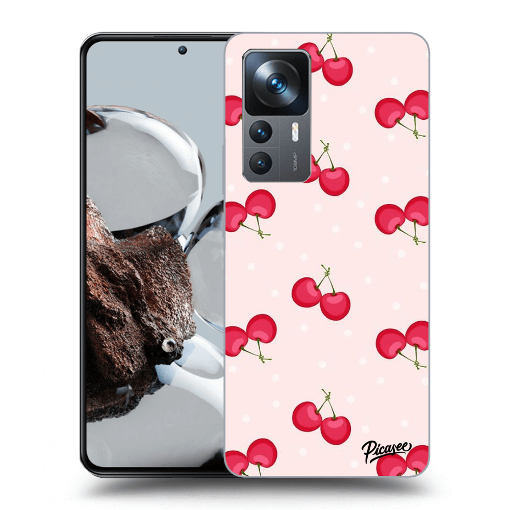 Picasee Xiaomi 12T Hülle - Schwarzes Silikon - Cherries