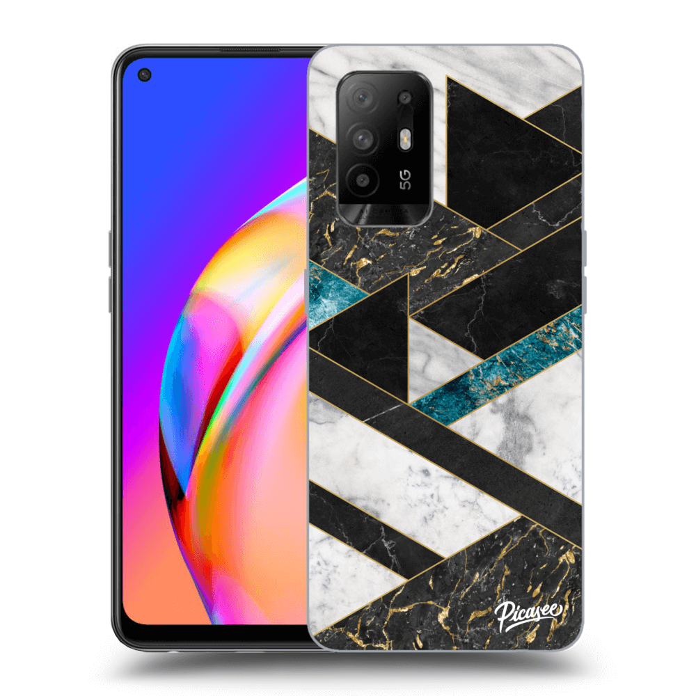 Picasee OPPO A94 5G Hülle - Transparentes Silikon - Dark geometry