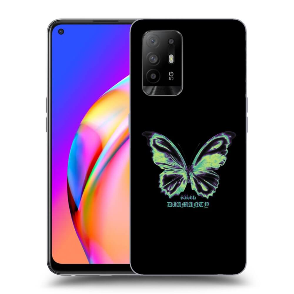 Picasee OPPO A94 5G Hülle - Transparentes Silikon - Diamanty Blue