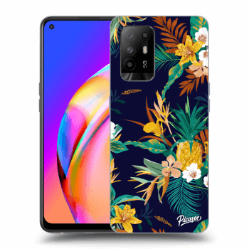 Picasee OPPO A94 5G Hülle - Schwarzes Silikon - Pineapple Color