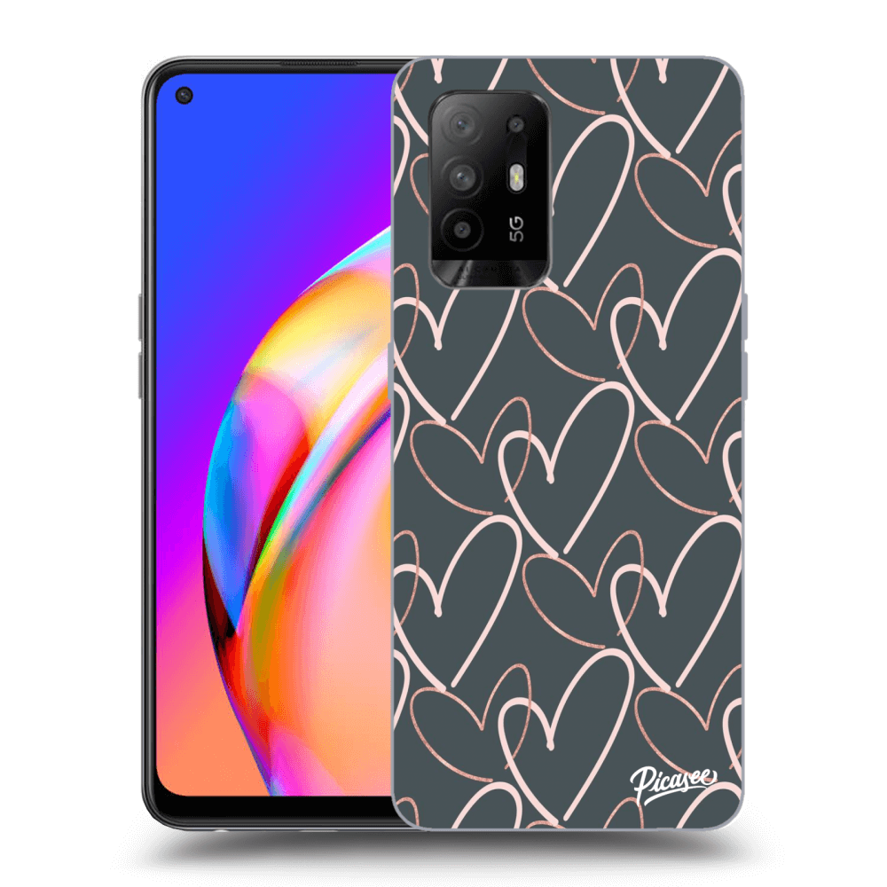 Picasee OPPO A94 5G Hülle - Schwarzes Silikon - Lots of love