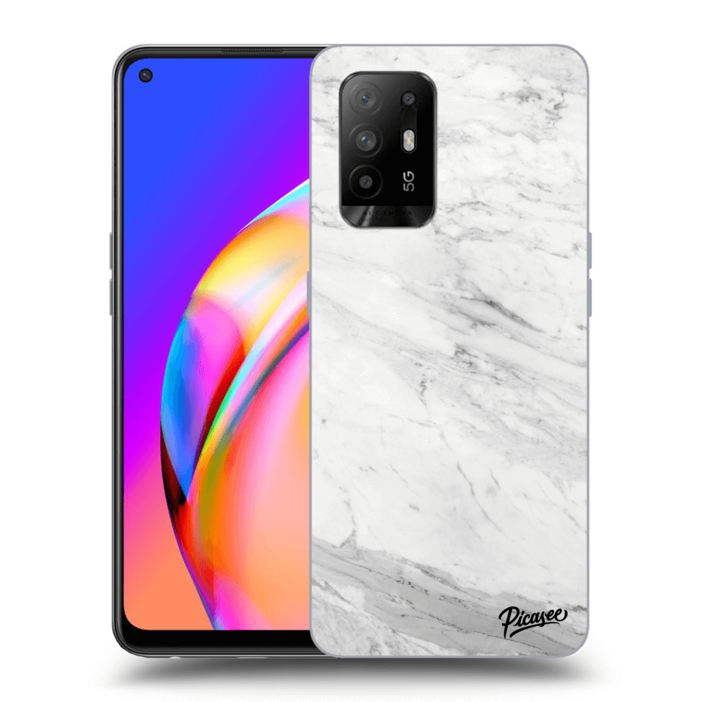 Picasee OPPO A94 5G Hülle - Transparentes Silikon - White marble
