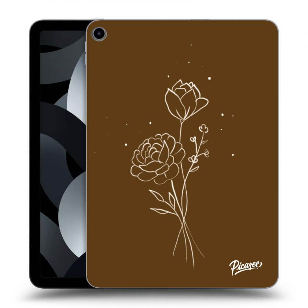 Picasee Schwarze Silikonhülle für Apple iPad 10,9" 2022 (10.generace) - Brown flowers