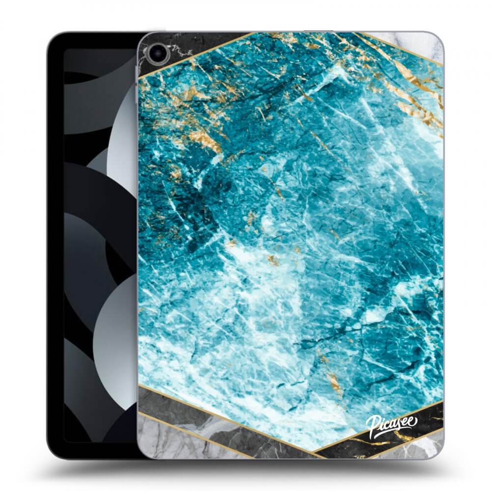 Picasee Schwarze Silikonhülle für Apple iPad 10,9" 2022 (10.generace) - Blue geometry