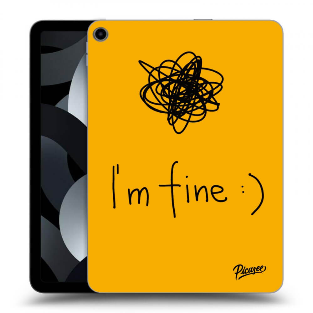 Picasee Schwarze Silikonhülle für Apple iPad 10,9" 2022 (10.generace) - I am fine