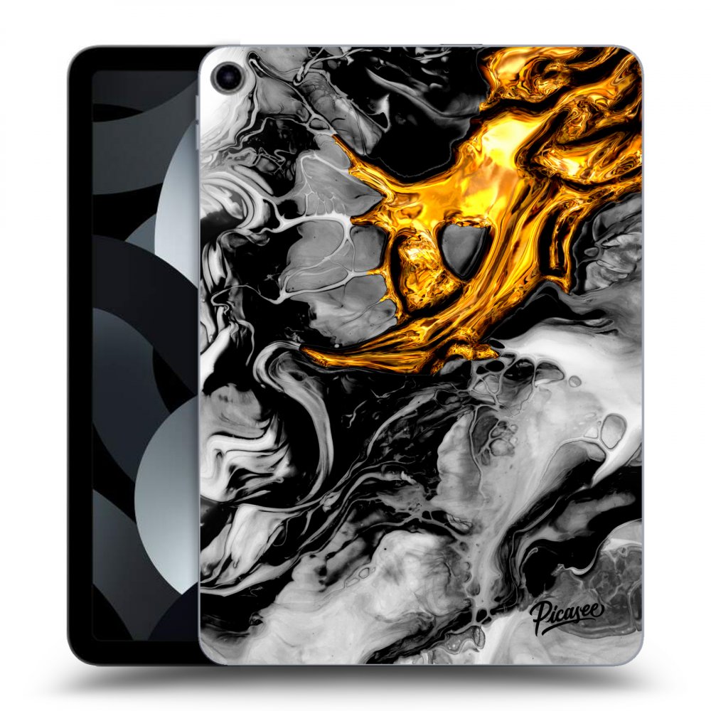 Picasee Schwarze Silikonhülle für Apple iPad 10,9" 2022 (10.generace) - Black Gold 2