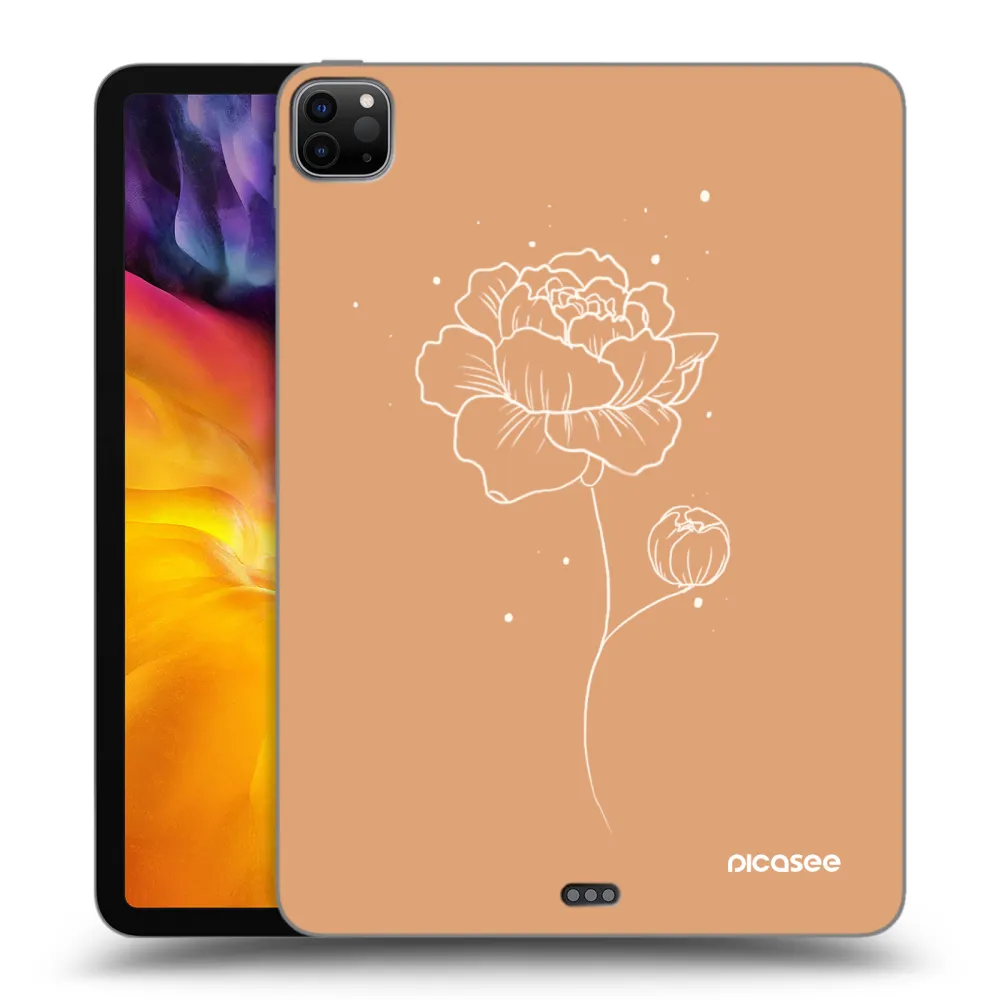 Picasee Schwarze Silikonhülle für Apple iPad Pro 11" 2022 M2 (4.generace) - Peonies