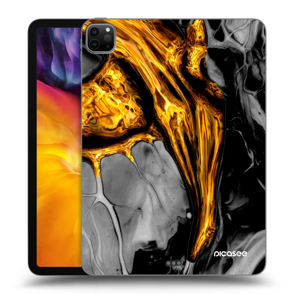 Picasee Schwarze Silikonhülle für Apple iPad Pro 11" 2022 M2 (4.generace) - Black Gold