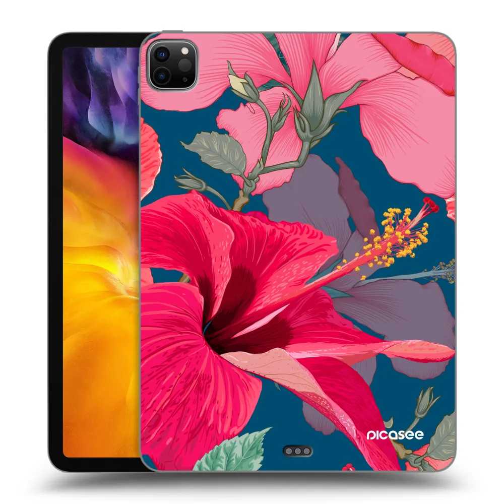 Picasee Schwarze Silikonhülle für Apple iPad Pro 11" 2022 M2 (4.generace) - Hibiscus